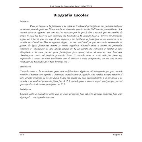 Biografía escolar FERNANDEZ RUIZ JOSE 