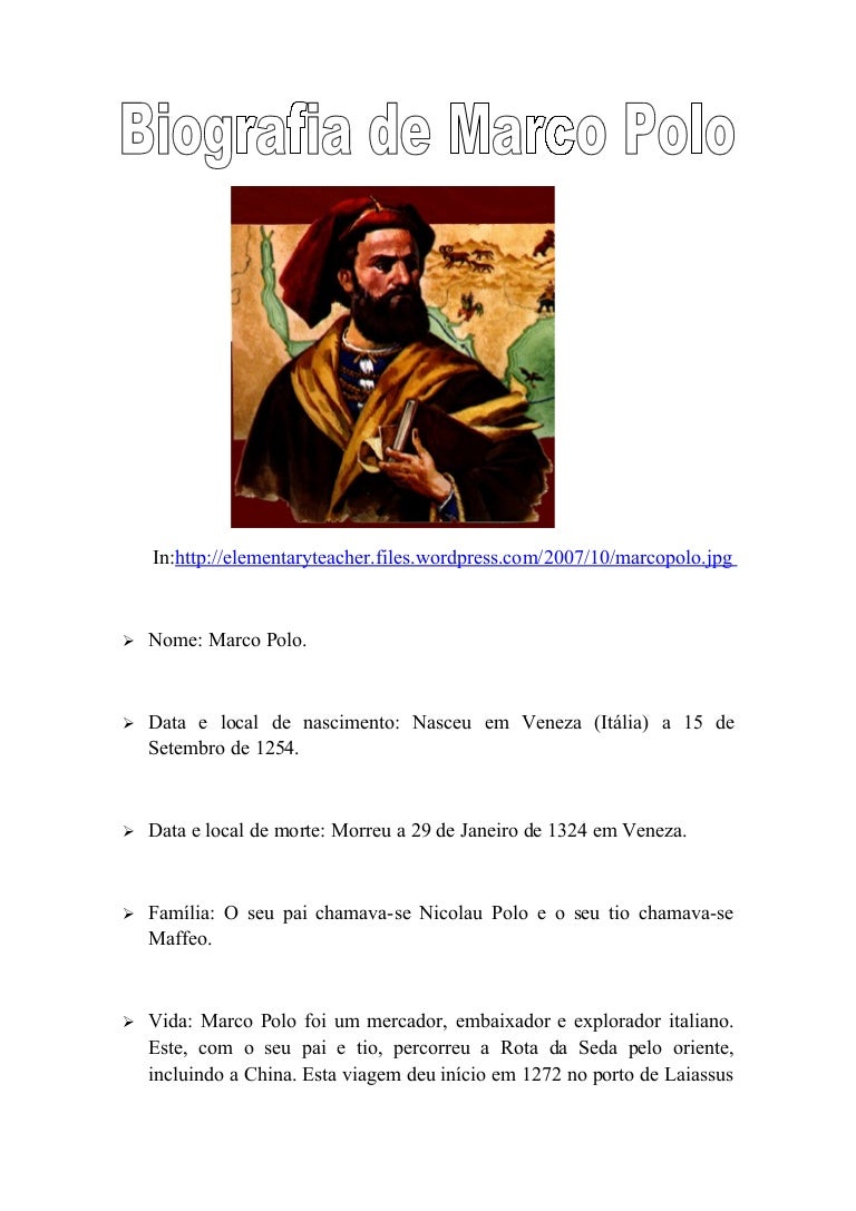 Biografia De Marco Polo