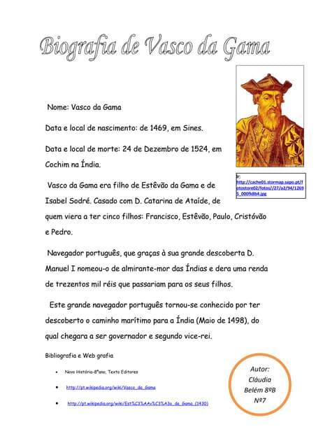 Biografia De  Vasco Da Gama