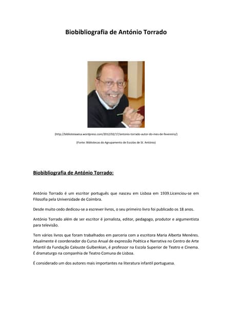Biografia de antónio torrado