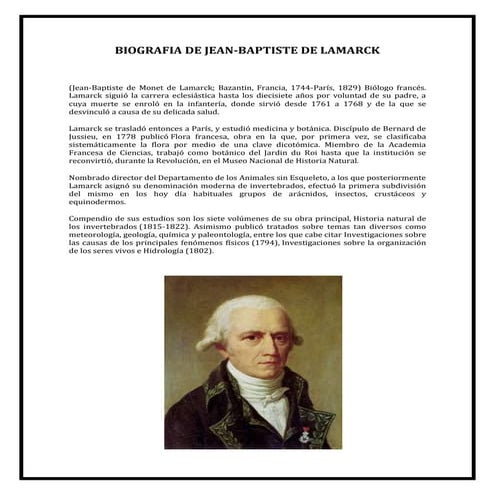 BOGRAFIAS: JEAN-BAPTISTE DE LAMARCK, ARISTOTELES, GALENO