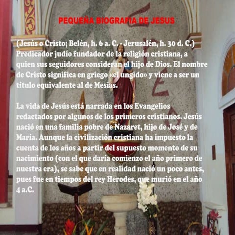 Biografia de jesus, maria y sus apostoles