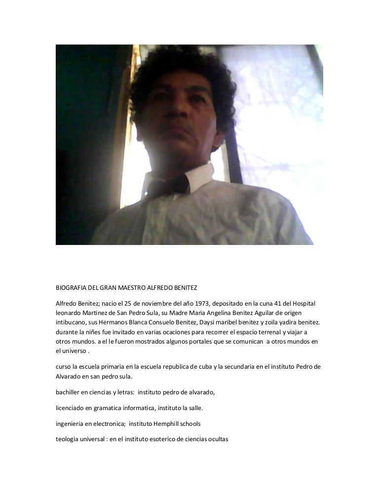 Biografia del gran maestro alfredo benitez