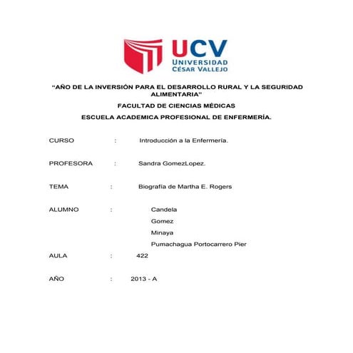 Biografia de martha rogers