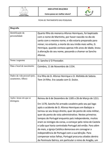 Biografia de D. Sancho I