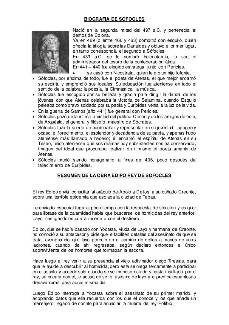 Biografia De Sofocles
