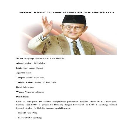 Biografi singkat bj habibie