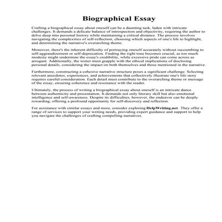 Biographical Essay. 012 Best Photos Of Personal Autobiography Essay Samples H...