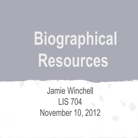 Biographical resources