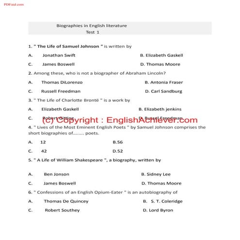 Biographies in english literature   test 1 pdf w