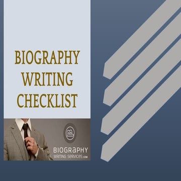 Biography Writing Checklist