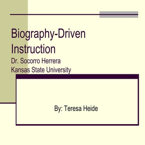 Biography driven instruction