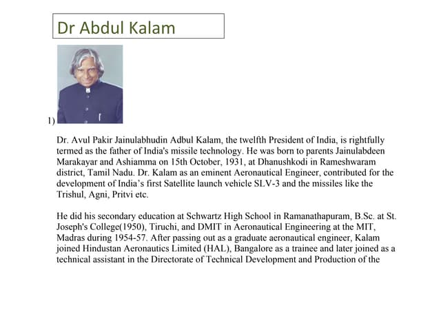 Biography of abdul kalam  100