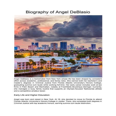 Biography of Angel DeBlasio, Homemaker/Housewife