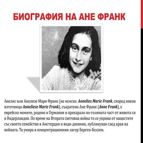Biography of Anne Frank