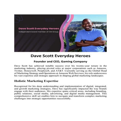 Career and history of Dave Scott Evil Genius Games | PDF