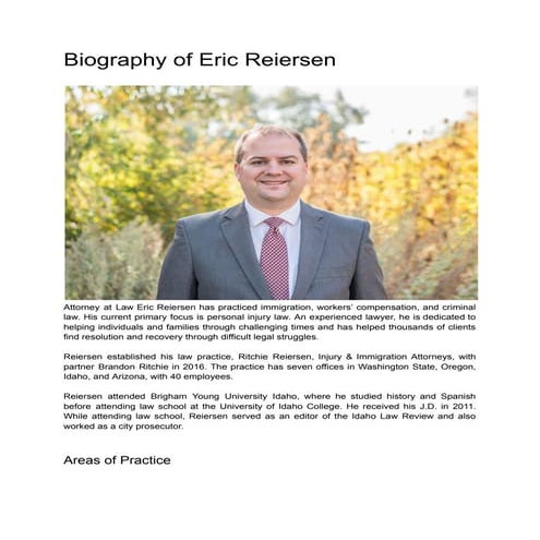 Biography of Eric Reiersen | Attorney | Kennewick, Washington.pdf