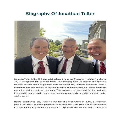 Biography Of Jonathan Teller
