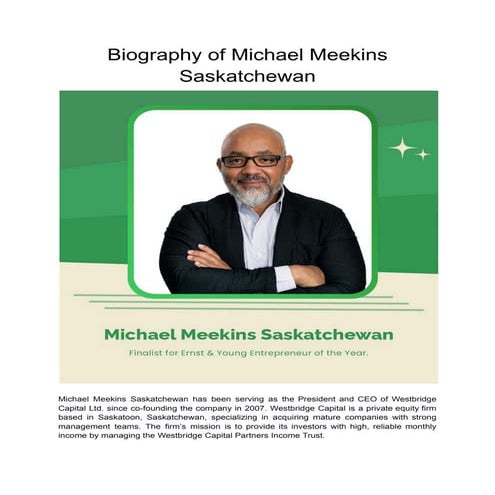 Biography of Michael Meekins Saskatchewan | PDF