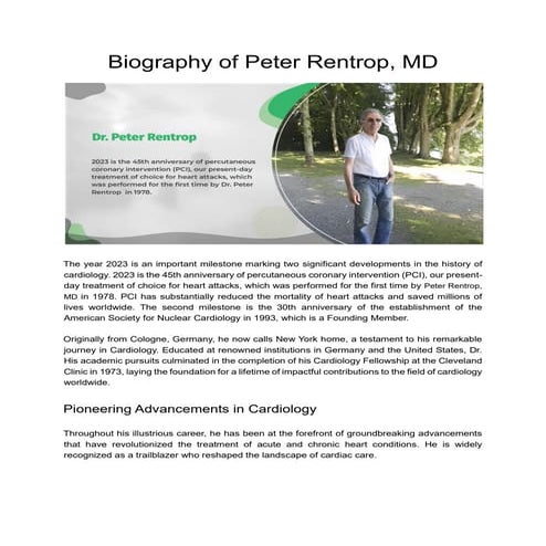 Peter Rentrop, Md presentations