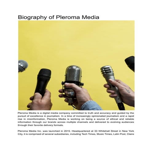 Biography of Pleroma Media | Digital Media Company | New York, NY.pdf