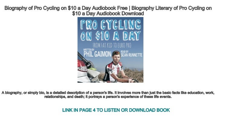 pro cycling on $10 a day