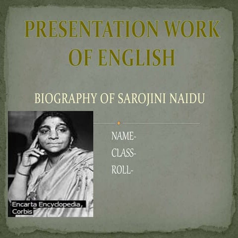 Biography on sarojini naidu [www.jobsnstudyportal.in]