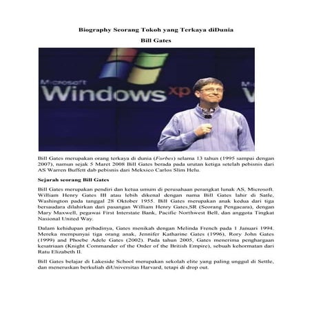 Biography seorang tokoh yang terkaya didunia