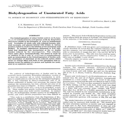 Biohydrogenation of unsaturated fatty acids