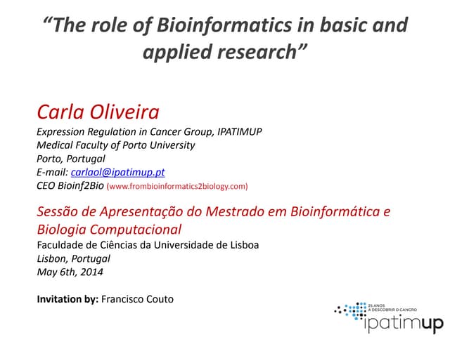 Bioinf2Bio Oportunidades