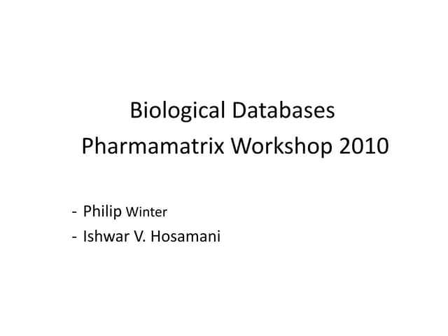 Bioinformatic databases 2
