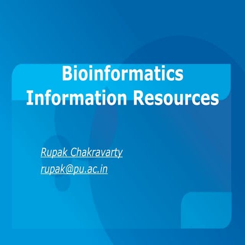 Bioinformatics Information Sources