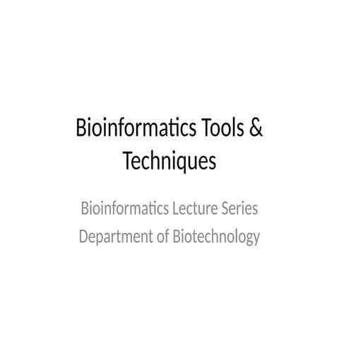 Lecture 1 – Comprehensive Introduction to Bioinformatics Concepts | PPTX
