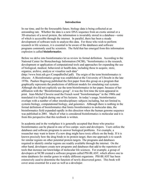Bioinformatics manual