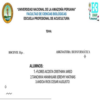Exposicion grupo 4 bioinformática20 primers