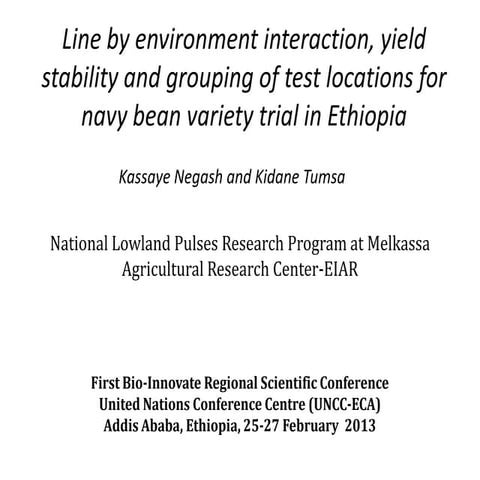 Line by environment interaction, yield stability and grouping of test locatio...