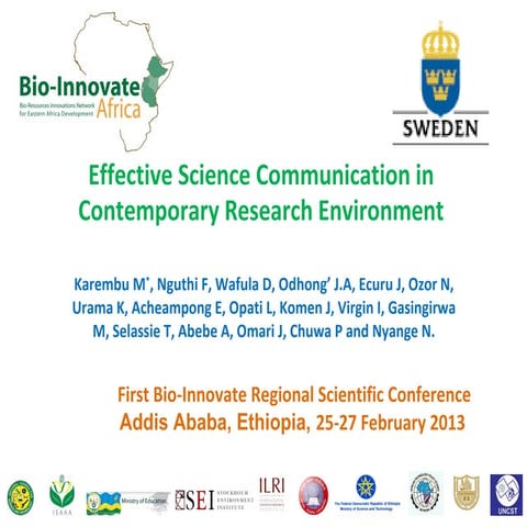 Effective science communication in contemporary research environment