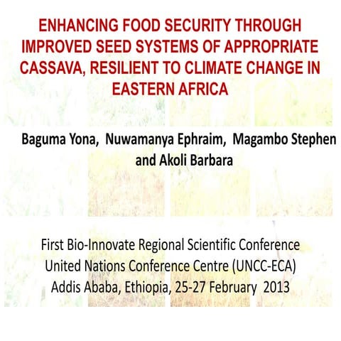Enhancing food security through improved seed systems of appropriate cassava,...