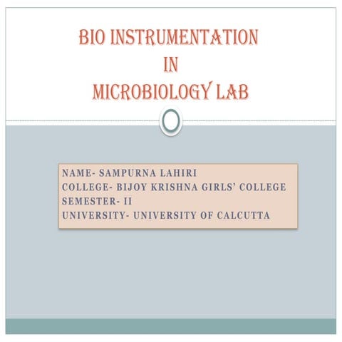 BIO INSTRUMENTATION basics - Sampurna Lahiri, Sem-2
