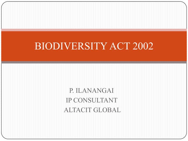 Bioiversity act 2002 5.3.10