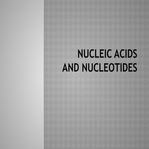 Biochemistry_Nucleic Acids and Nucleotides.pptx