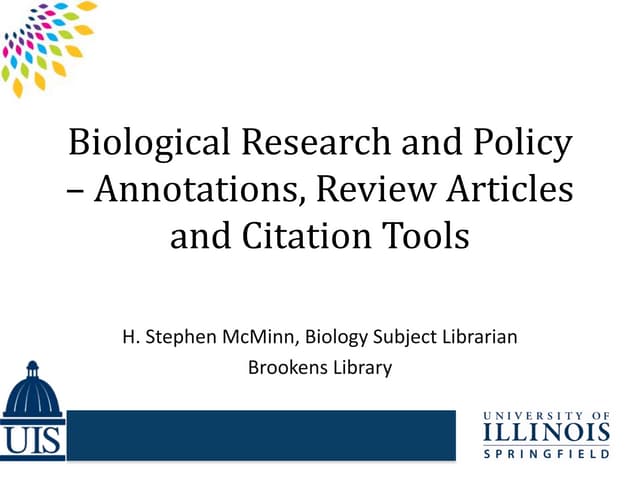 Biological Research - Annotations, Review Articles, and Citation Tools