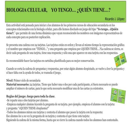 Biología celular, yo tengo...