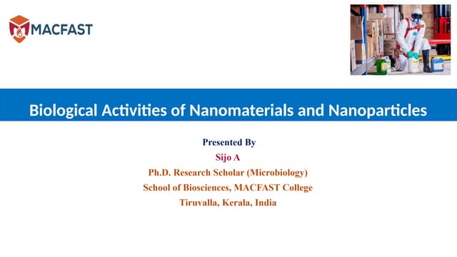 Biological Activities of Nanomaterials and Nanoparticles