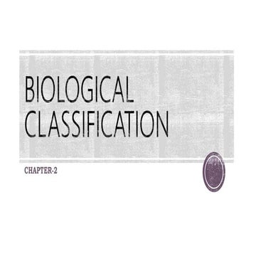 Biological Classification Part - I
