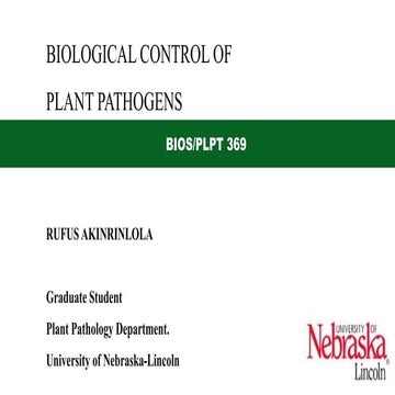 Biological control of plant pathogens