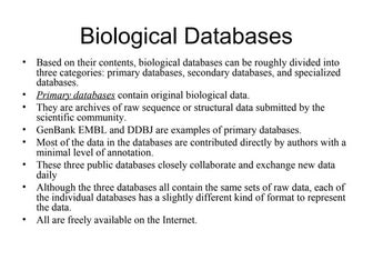 Biological databases