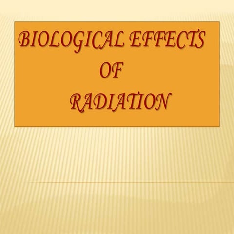 Biological effects of radiation