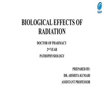 BIOLOGICAL EFFECTS OF RADIATION in Pathophysiology .pptx