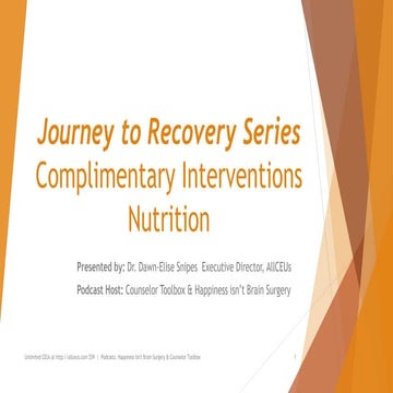 Nutrition and Recovery: Journey to Recovery Series